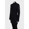 Wool cardigan with brand logo