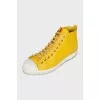 Yellow leather sneakers