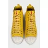 Yellow leather sneakers