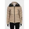 Down jacket with a contrasting hood