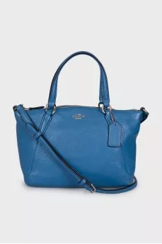 Blue leather crossbody
