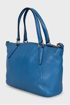 Blue leather crossbody