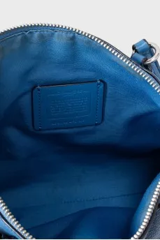 Blue leather crossbody