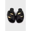 Chunky black flip flops