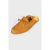 Men's suede loafers with soft backs