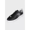 Men's leather sneakers with logo