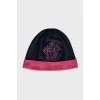 Cashmere hat with brand logo