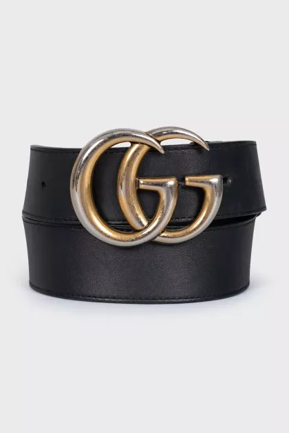 Black leather belt