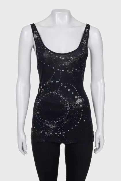 Black sequined tank top
