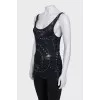 Black sequined tank top