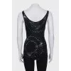 Black sequined tank top