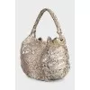 Gold python leather bag