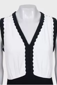 Straight dress with lace top