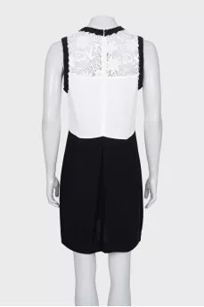 Straight dress with lace top