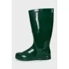 Green rubber boots