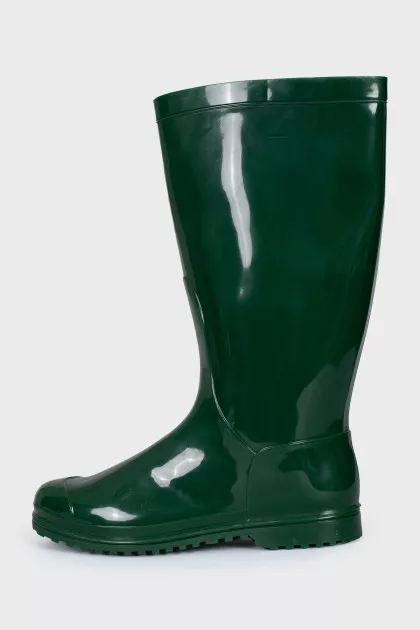 Green rubber boots