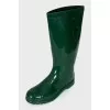 Green rubber boots