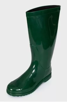 Green rubber boots
