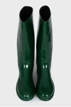 Green rubber boots
