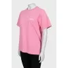 Pink T-shirt with brand logo