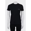 Straight T-shirt with branded embroidery