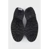 Black leather loafers