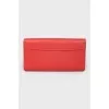 Red leather wallet with button
