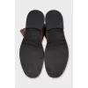 Brown suede slip-on boots