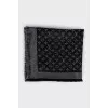 Black scarf with signature print