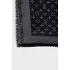 Black scarf with signature print