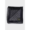 Black scarf with signature print
