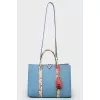 Blue Glacier Cuir Plume tote bag
