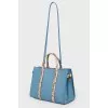 Blue Glacier Cuir Plume tote bag