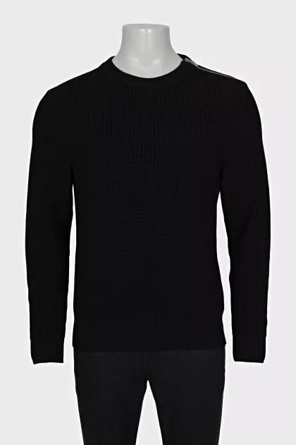 Men's black knitted sweater
