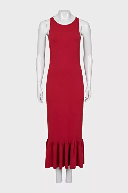Red sleeveless dress