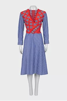 Striped wrap dress