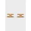 Gold-tone logo earrings