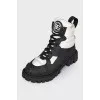 White boots with tractor soles