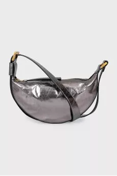 Silver leather bag