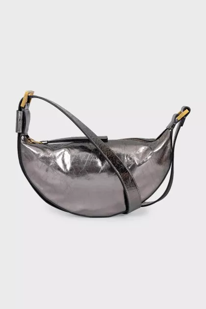 Silver leather bag