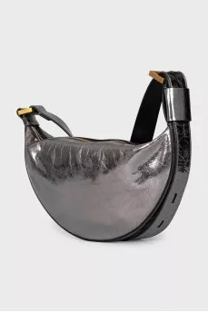 Silver leather bag