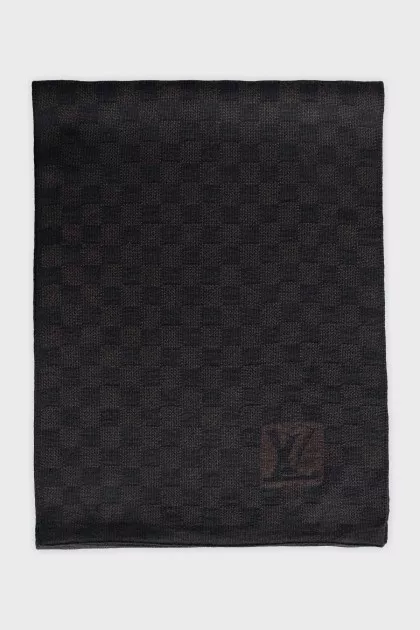 Men's woolen plaid scarf