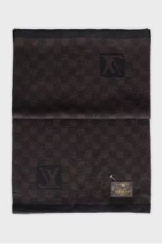 Men's woolen plaid scarf