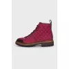 Pink textile boots