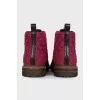 Pink textile boots