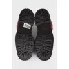 Pink textile boots