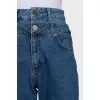 Double-waisted cropped jeans