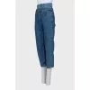 Double-waisted cropped jeans