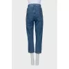 Double-waisted cropped jeans