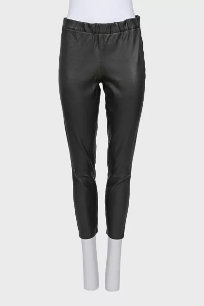 Cropped leather leggings